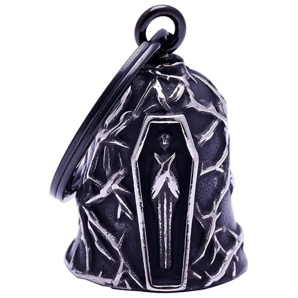 NEW Bravo Bells Black Silver Stainless Steel Motorcycle Gremlin Guardian Bell - Picture 1 of 5